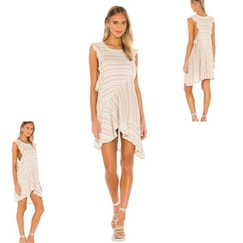 💋NWT 𝅺Free People Draped Cap Sleeve Asymmetrical Dress